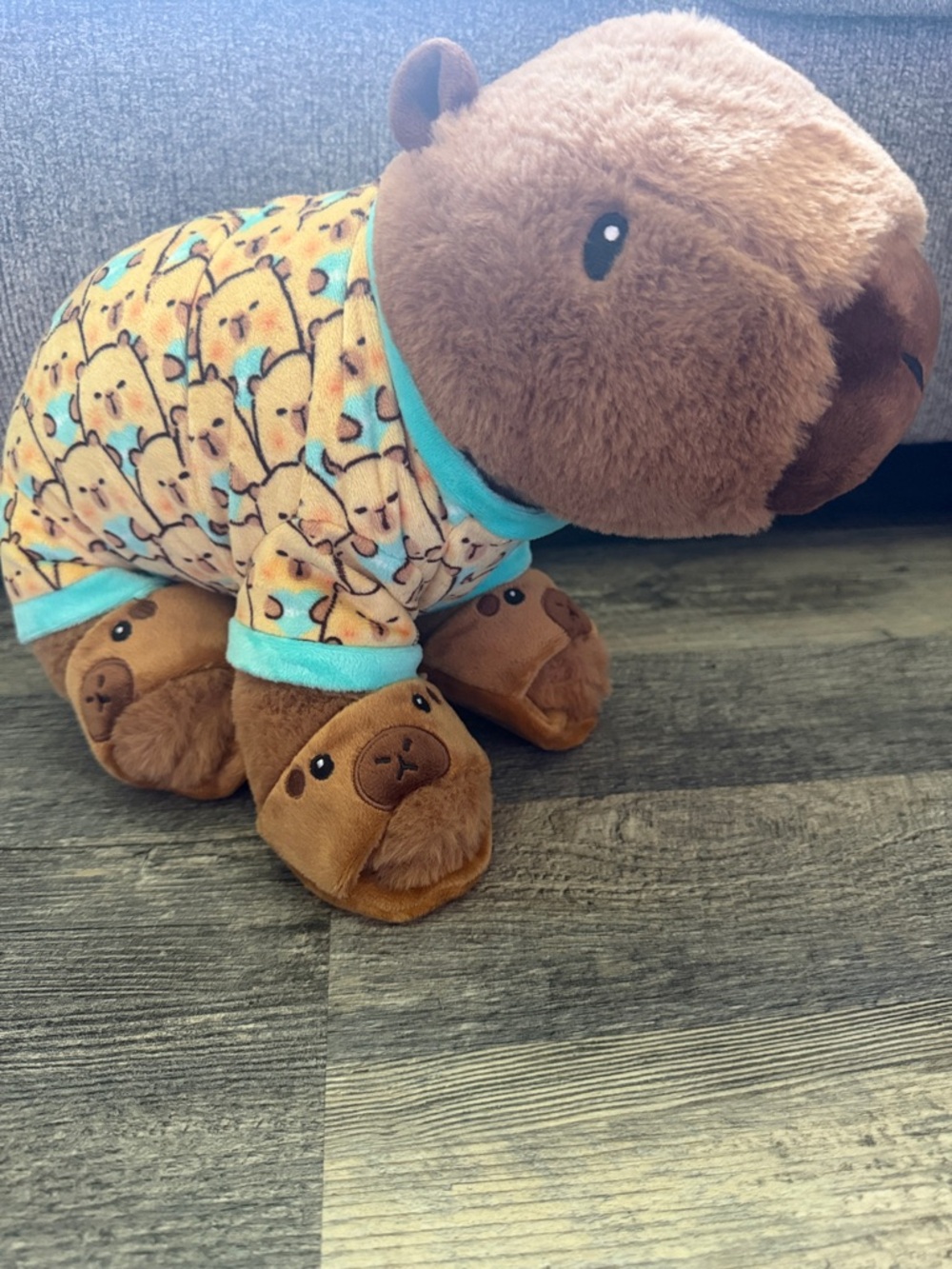 Capybara Plush Pajama Slippers Stuffed Animal Walmart LG Md 34809 Cute Soft Toy